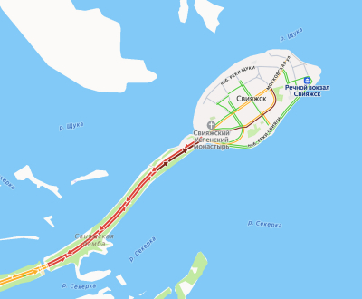 На въезде в Свияжск образовалась пробка из-за масленичных гуляний