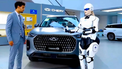 В автосалонах Chery обслуживать клиентов начали роботы-гуманоиды