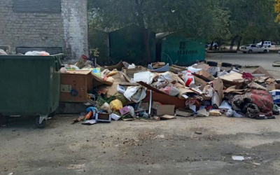 Письмо читателя. Больше месяца лежит огромная куча мусора возле контейнеров
